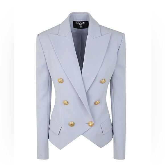 BALMAIN DOUBLE-BREASTED blue BLAZER 🦋